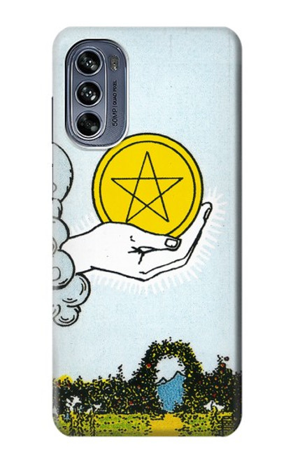W3722 Tarot Card Ace of Pentacles Coins Hard Case and Leather Flip Case For Motorola Moto G62 5G