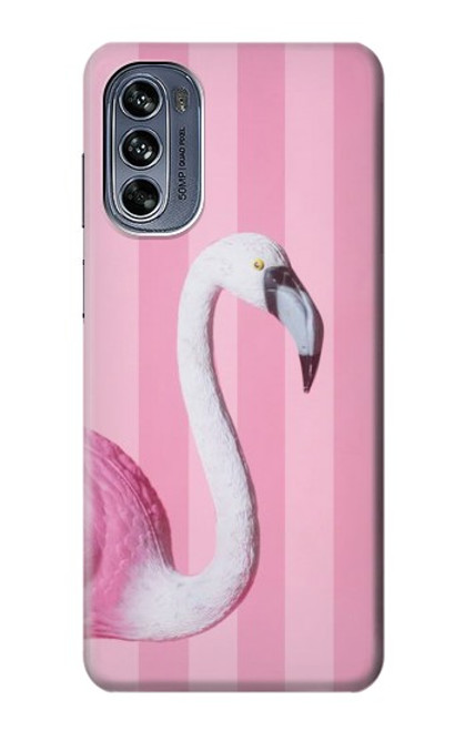 W3805 Flamingo Pink Pastel Hard Case and Leather Flip Case For Motorola Moto G62 5G