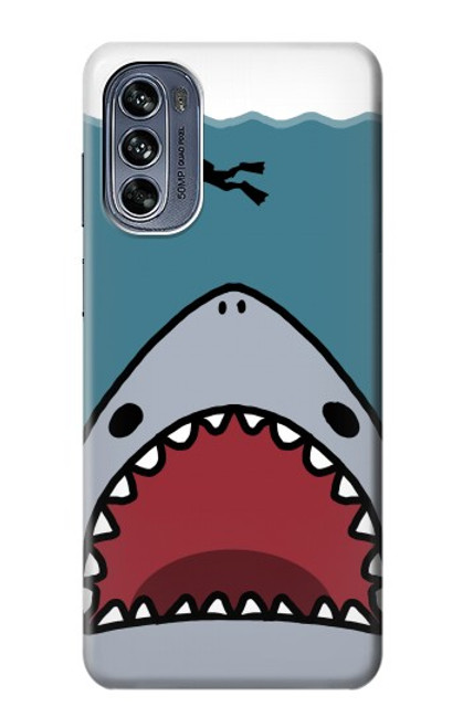 W3825 Cartoon Shark Sea Diving Hard Case and Leather Flip Case For Motorola Moto G62 5G