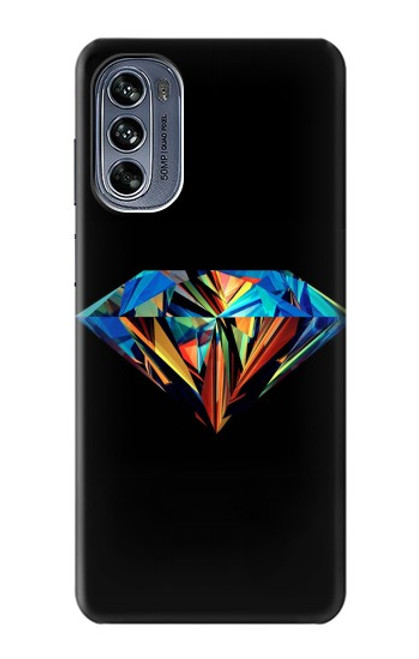 W3842 Abstract Colorful Diamond Hard Case and Leather Flip Case For Motorola Moto G62 5G