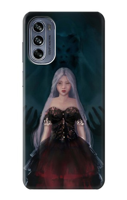 W3847 Lilith Devil Bride Gothic Girl Skull Grim Reaper Hard Case and Leather Flip Case For Motorola Moto G62 5G