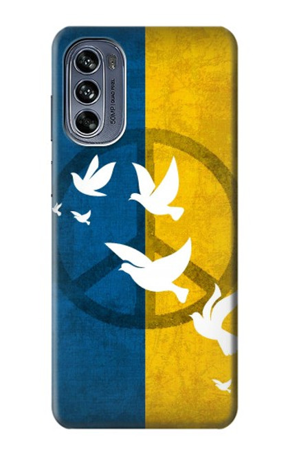 W3857 Peace Dove Ukraine Flag Hard Case and Leather Flip Case For Motorola Moto G62 5G