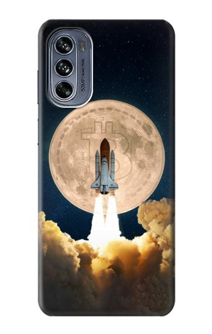 W3859 Bitcoin to the Moon Hard Case and Leather Flip Case For Motorola Moto G62 5G