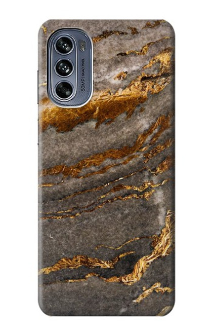 W3886 Gray Marble Rock Hard Case and Leather Flip Case For Motorola Moto G62 5G
