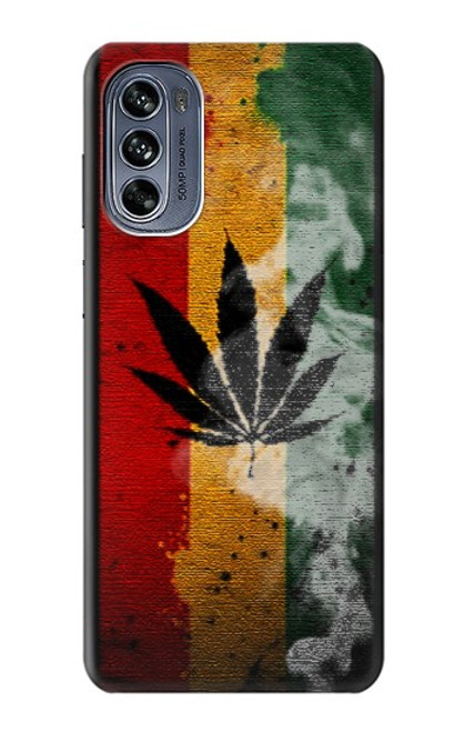 W3890 Reggae Rasta Flag Smoke Hard Case and Leather Flip Case For Motorola Moto G62 5G