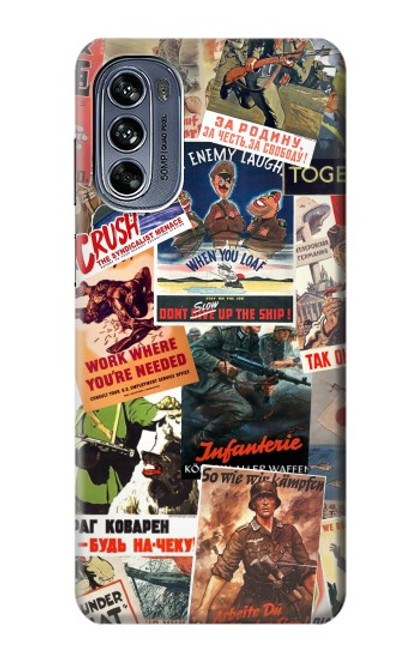 W3905 Vintage Army Poster Hard Case and Leather Flip Case For Motorola Moto G62 5G