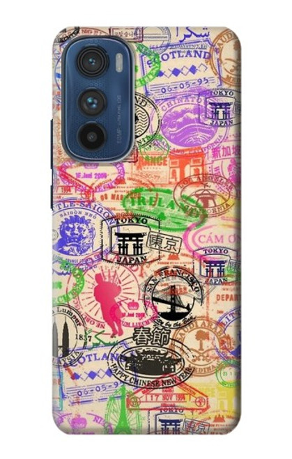 W3904 Travel Stamps Hard Case and Leather Flip Case For Motorola Edge 30