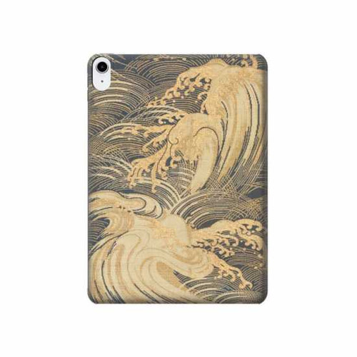 W2680 Japan Art Obi With Stylized Waves Tablet Hard Case For iPad 10.9 (2022)