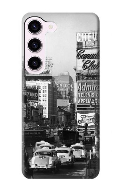 W0182 Old New York Vintage Hard Case and Leather Flip Case For Samsung Galaxy S23