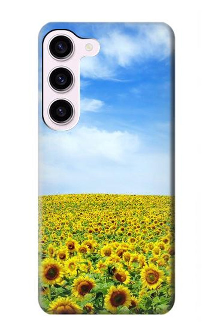 W0232 Sunflower Hard Case and Leather Flip Case For Samsung Galaxy S23