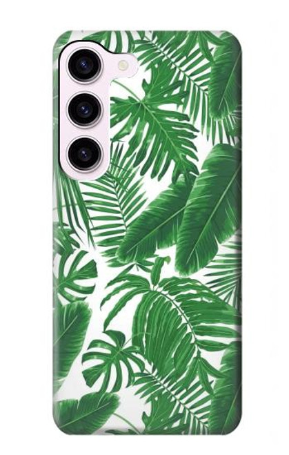 W3457 Paper Palm Monstera Hard Case and Leather Flip Case For Samsung Galaxy S23
