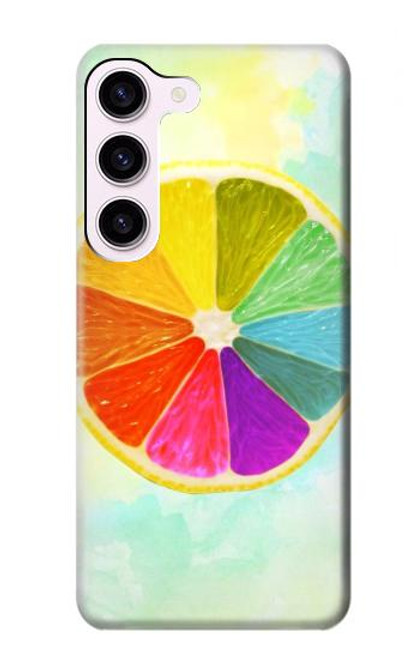 W3493 Colorful Lemon Hard Case and Leather Flip Case For Samsung Galaxy S23