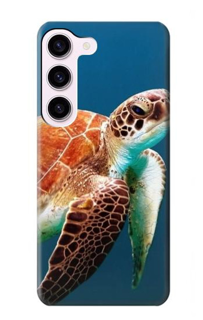 W3497 Green Sea Turtle Hard Case and Leather Flip Case For Samsung Galaxy S23