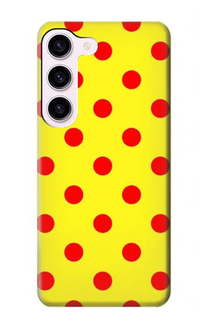 W3526 Red Spot Polka Dot Hard Case and Leather Flip Case For Samsung Galaxy S23