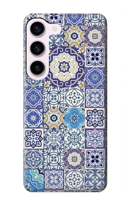 W3537 Moroccan Mosaic Pattern Hard Case and Leather Flip Case For Samsung Galaxy S23