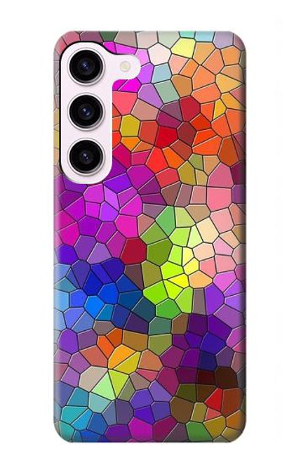 W3677 Colorful Brick Mosaics Hard Case and Leather Flip Case For Samsung Galaxy S23