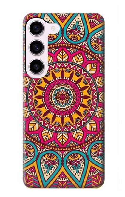 W3694 Hippie Art Pattern Hard Case and Leather Flip Case For Samsung Galaxy S23