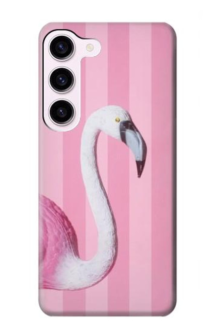 W3805 Flamingo Pink Pastel Hard Case and Leather Flip Case For Samsung Galaxy S23