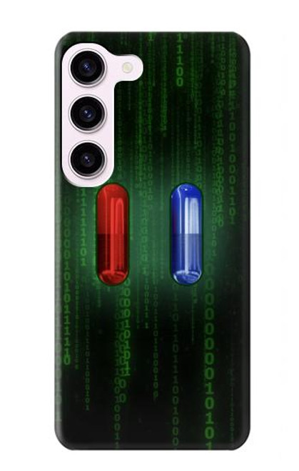 W3816 Red Pill Blue Pill Capsule Hard Case and Leather Flip Case For Samsung Galaxy S23