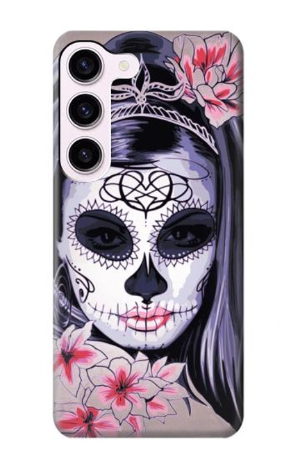 W3821 Sugar Skull Steam Punk Girl Gothic Hard Case and Leather Flip Case For Samsung Galaxy S23