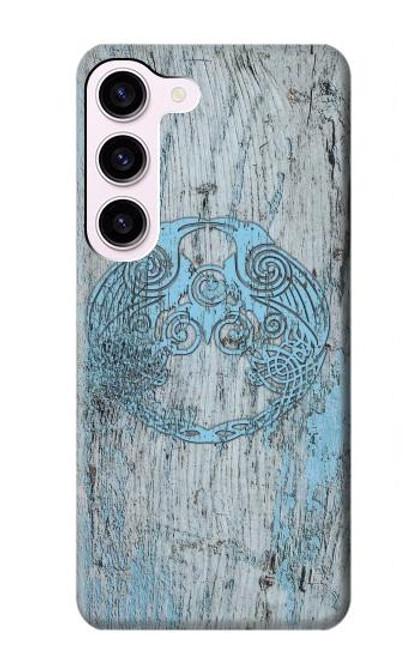 W3829 Huginn And Muninn Twin Ravens Norse Hard Case and Leather Flip Case For Samsung Galaxy S23