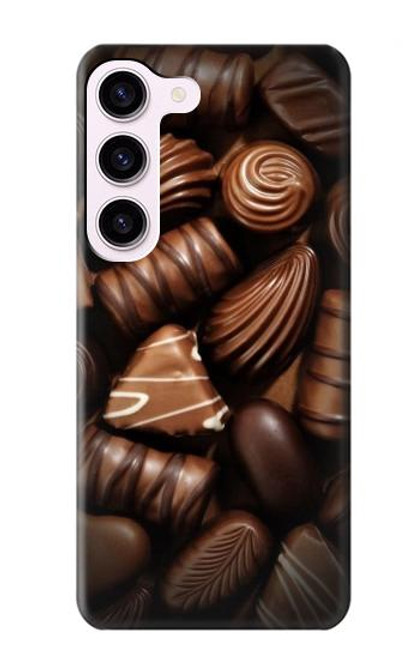 W3840 Dark Chocolate Milk Chocolate Lovers Hard Case and Leather Flip Case For Samsung Galaxy S23
