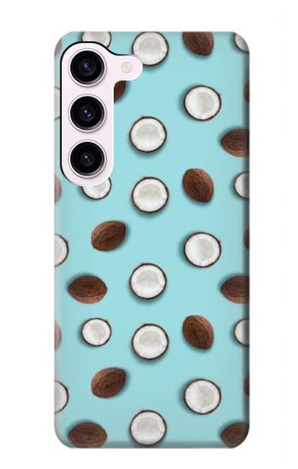 W3860 Coconut Dot Pattern Hard Case and Leather Flip Case For Samsung Galaxy S23