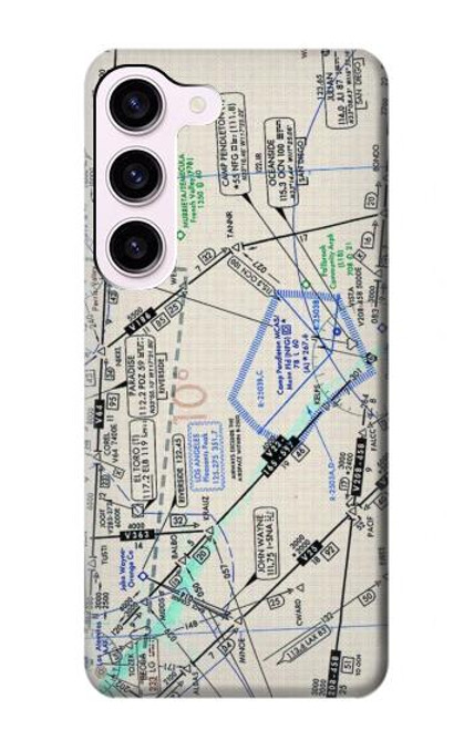 W3882 Flying Enroute Chart Hard Case and Leather Flip Case For Samsung Galaxy S23