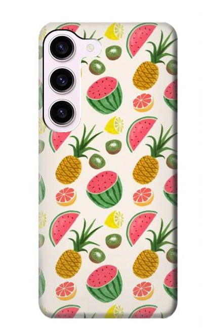 W3883 Fruit Pattern Hard Case and Leather Flip Case For Samsung Galaxy S23