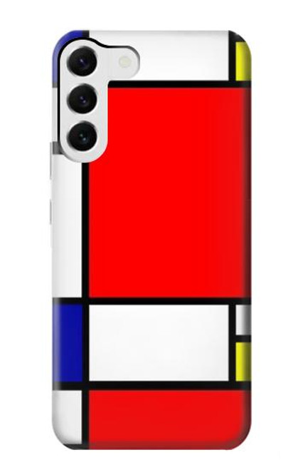 W0157 Composition Red Blue Yellow Hard Case and Leather Flip Case For Samsung Galaxy S23 Plus