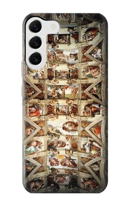 W0177 Michelangelo Chapel ceiling Hard Case and Leather Flip Case For Samsung Galaxy S23 Plus