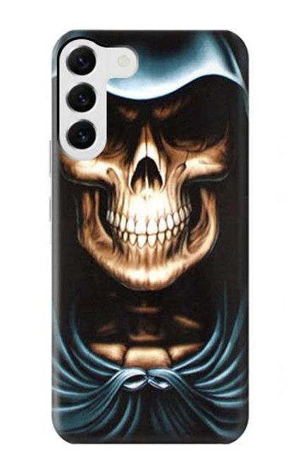 W0225 Skull Grim Reaper Hard Case and Leather Flip Case For Samsung Galaxy S23 Plus