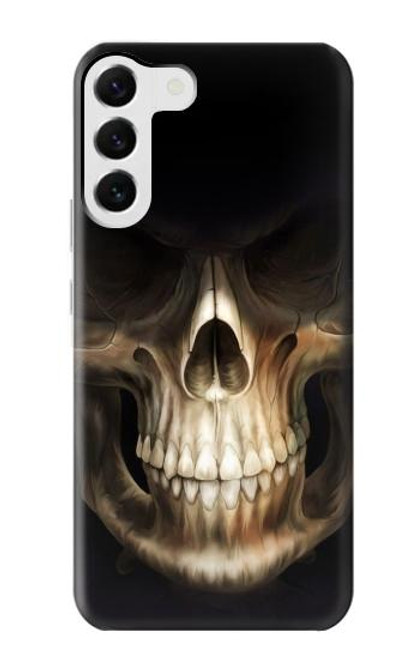 W1107 Skull Face Grim Reaper Hard Case and Leather Flip Case For Samsung Galaxy S23 Plus