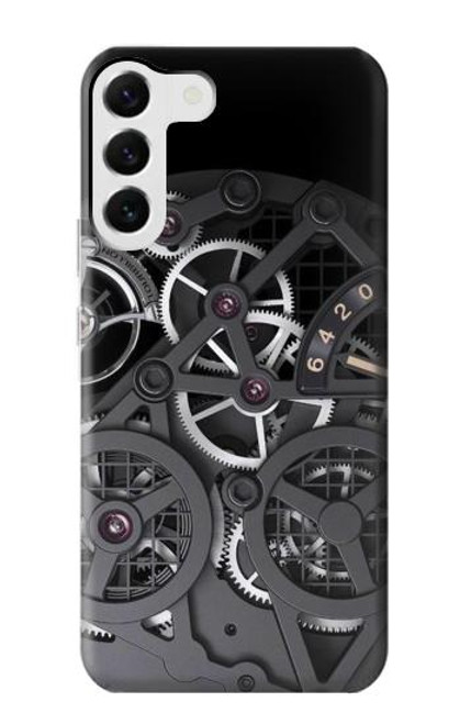 W3176 Inside Watch Black Hard Case and Leather Flip Case For Samsung Galaxy S23 Plus