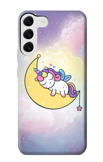 W3485 Cute Unicorn Sleep Hard Case and Leather Flip Case For Samsung Galaxy S23 Plus