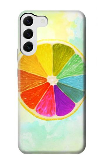 W3493 Colorful Lemon Hard Case and Leather Flip Case For Samsung Galaxy S23 Plus
