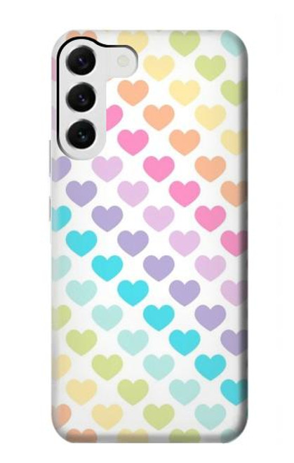 W3499 Colorful Heart Pattern Hard Case and Leather Flip Case For Samsung Galaxy S23 Plus
