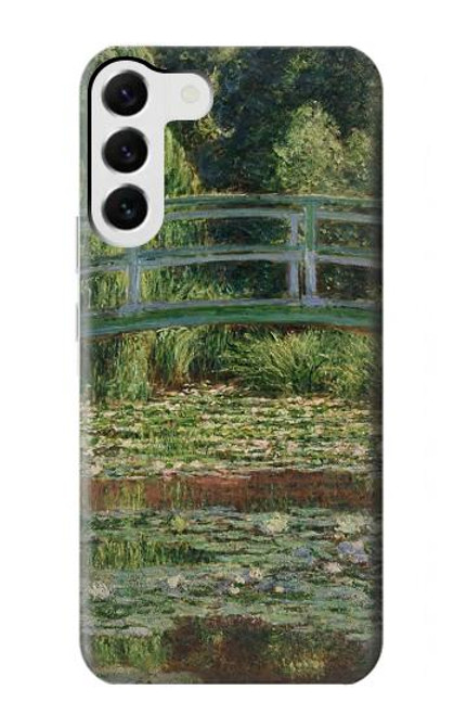 W3674 Claude Monet Footbridge and Water Lily Pool Hard Case and Leather Flip Case For Samsung Galaxy S23 Plus