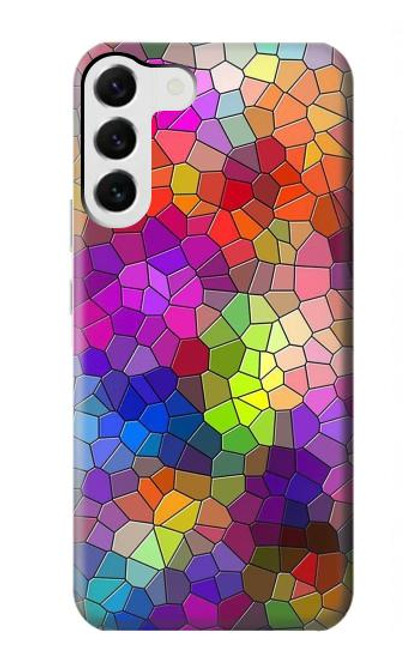 W3677 Colorful Brick Mosaics Hard Case and Leather Flip Case For Samsung Galaxy S23 Plus