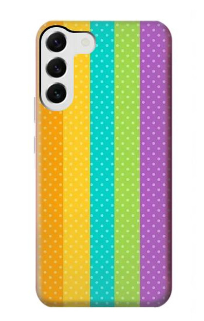 W3678 Colorful Rainbow Vertical Hard Case and Leather Flip Case For Samsung Galaxy S23 Plus