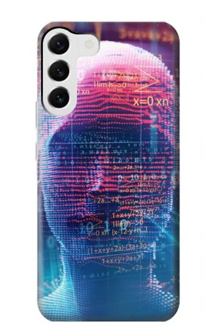 W3800 Digital Human Face Hard Case and Leather Flip Case For Samsung Galaxy S23 Plus