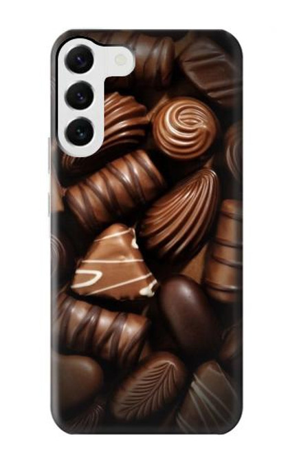 W3840 Dark Chocolate Milk Chocolate Lovers Hard Case and Leather Flip Case For Samsung Galaxy S23 Plus
