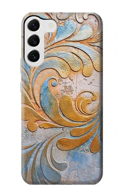 W3875 Canvas Vintage Rugs Hard Case and Leather Flip Case For Samsung Galaxy S23 Plus