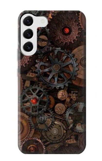 W3884 Steampunk Mechanical Gears Hard Case and Leather Flip Case For Samsung Galaxy S23 Plus