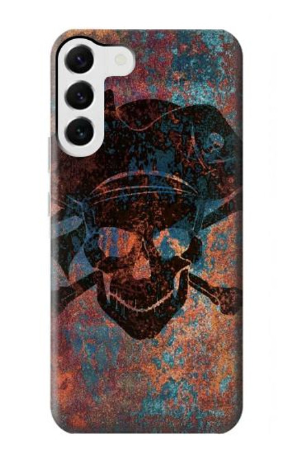 W3895 Pirate Skull Metal Hard Case and Leather Flip Case For Samsung Galaxy S23 Plus