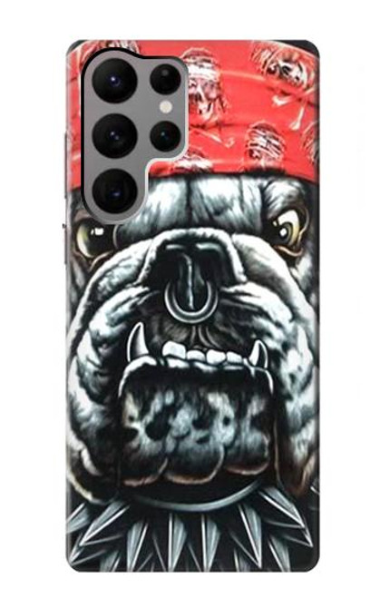 W0100 Bulldog American Football Hard Case and Leather Flip Case For Samsung Galaxy S23 Ultra