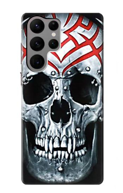 W0223 Vampire Skull Tattoo Hard Case and Leather Flip Case For Samsung Galaxy S23 Ultra