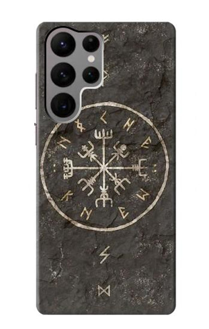 W3413 Norse Ancient Viking Symbol Hard Case and Leather Flip Case For Samsung Galaxy S23 Ultra