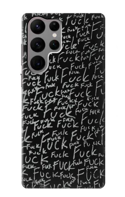 W3478 Funny Words Blackboard Hard Case and Leather Flip Case For Samsung Galaxy S23 Ultra