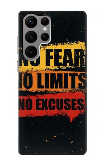 W3492 No Fear Limits Excuses Hard Case and Leather Flip Case For Samsung Galaxy S23 Ultra